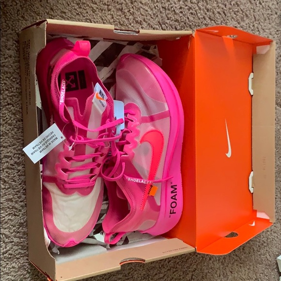 nike zoom fly off white pink